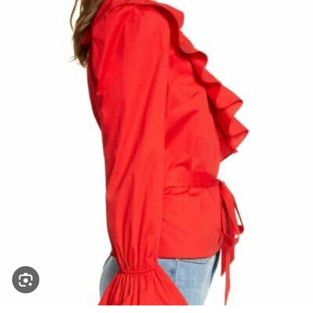 NEW Rachel Parcell Red Wrap Cotton Top Size XXL - Picture 2 of 6